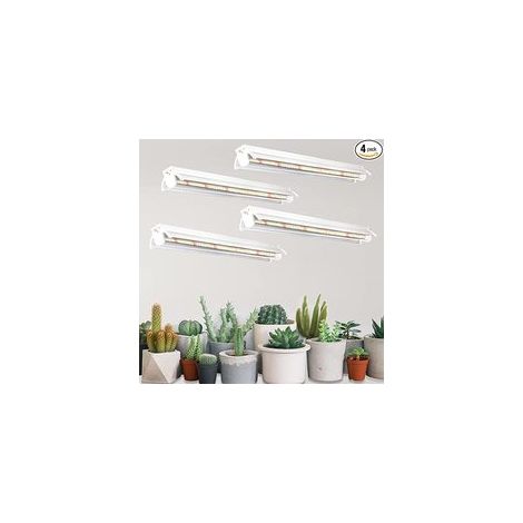 TAISHENGDA-Tube LED T5 Lampe de Croissance pour Plantes d’Intérieur, 42 cm Spectre Complet Éclairage Horticole pour Semis et Étagères de Plantes, 10W x 2, Lot de 4