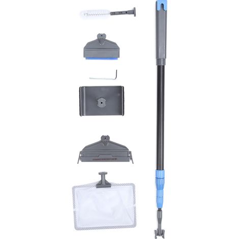 5-in-1 Teleskop-Aquarien-Algenbürste 415: Multifunktionale Reinigungsbürste aus PVC und Silikon zur Entfernung von Schmutz und Algen aus dem Aquarium