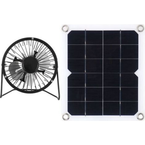 BHDD Ventilateur alimenté par Panneau Solaire, Ventilateur de Grenier à énergie Solaire Portable 10W 6V USB, Ventilateur Solaire photovoltaïque pour la Maison, Le Bureau, la Serre