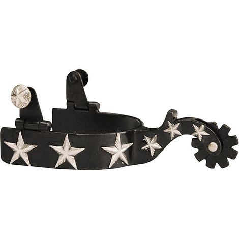 Speroni americani in ferro brunito decorazione con borchie a forma di stella