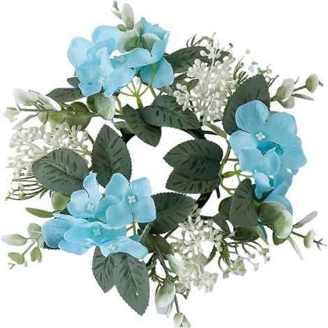 Hochzeits-Kerzenständerkranz, künstliche Blumen, Seeblau