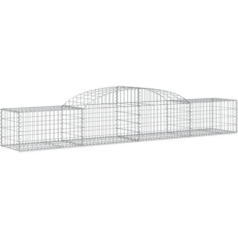 Cerca de jaula de gaviones muro de contención arqueado 300 x 50 x 40/60 cm hierro galvanizado Plata 020040065