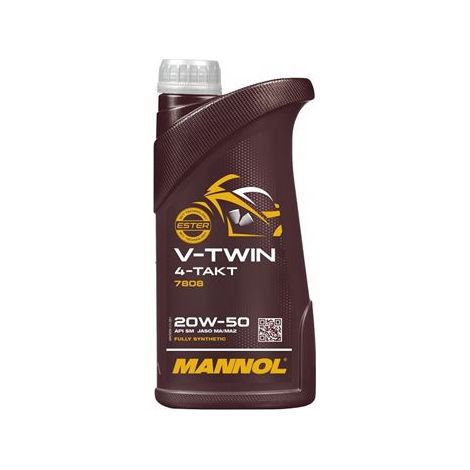 MANNOL MOTORÖL 4T V-TWIN 20W50 1 L MA2 VOLLSYNTHETISCH (JASO MA/MA2, API SL) (20)
