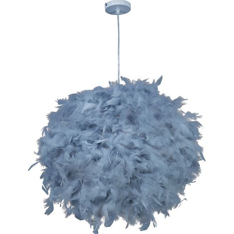 Suspension en plumes de style nordique Lampe en plumes moderne Salon Chambre Salle à manger chaleureuse Magasin de vêtements Café gris bleu (1/5)