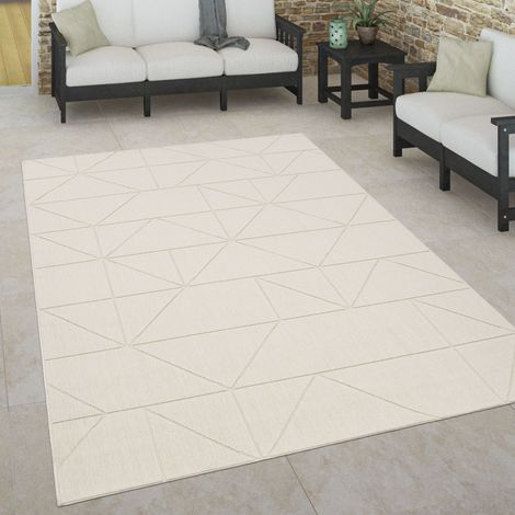 Paco Home Per interni ed esterni, per terrazza e balcone, anti-intemperie, scandinavo 120x170 cm, Crema