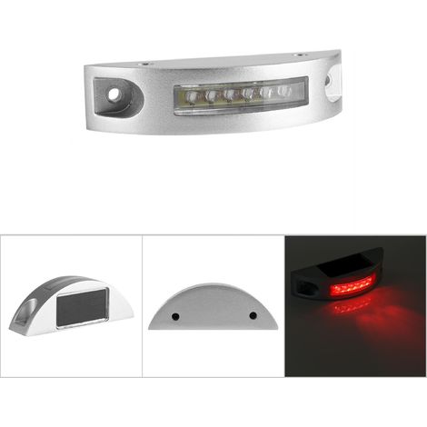 Aluminiumguss, Solarbetriebene 6-LED-Wasserdichte Einfahrts-/Wegleuchte, Straßentreppenleuchte, Rot (1/5)