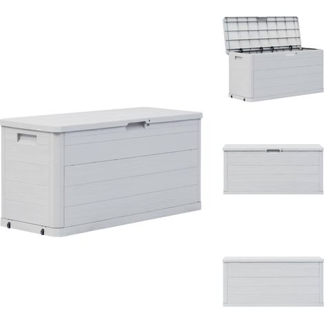 Garten-Aufbewahrungsbox 280 L Hellgrau - Gartenbox - Aufbewahrungsbox - Gartenschuppen - Holzoptik - Kunststoff Box (1/5)