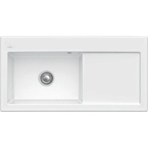 Lavabo intégré SUBWAY 60 XL FLAT 965x475mm Be li Handbet. blanc neige (1/3)