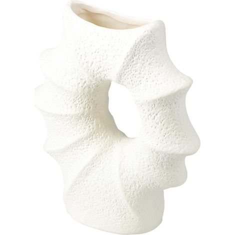 Vase en porcelaine en forme de coquillage MURI, 21 x 7 x 23,5 cm, blanc (1/3)
