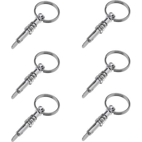 Goupille à Dégagement Rapide en Acier Inoxydable 316, Diamètre 6 mm, Longueur 40 mm, avec Came de Descente et Ressort, Lot de 6 (1/5)