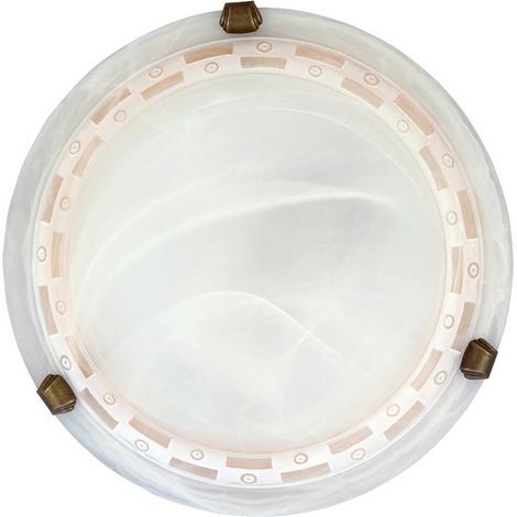 Plafonnier Rabalux Tom rond 30cm verre albâtre E27 60W (1/3)
