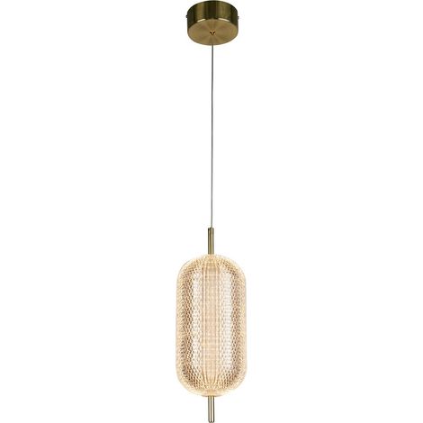 Searchlight Capsule Lampada a sospensione a LED, metallo ottone satinato e paralume in acrilico (1/3)