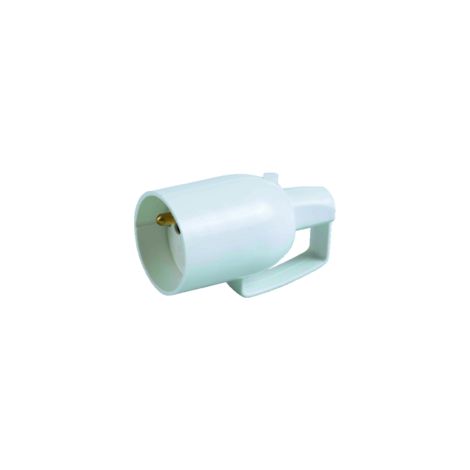 fiche femelle 16a 2p+t en plastique avec anneau extraction blanc