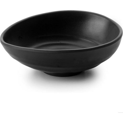 Plat ovale en mélamine - - 63368 - Noir - 14 x 17 x 5 cm - Compatible lave-vaisselle