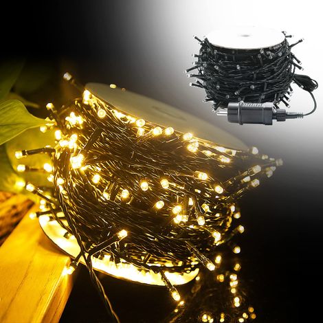 Guirlande lumineuse LED blanc chaud pour l'extérieur et l'intérieur avec 8 modes d'éclairage pour décoration d'Halloween, éclairage de Noël, jardin, mariage, décoration de fête, 80 m 800 LED (1/5)