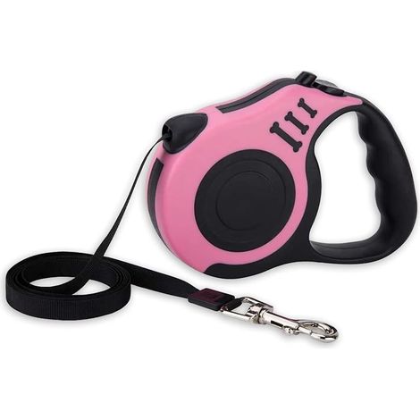 MINKUROW Guinzaglio retrattile per cani di taglia piccola, media e grande, rosa, 3 m (1/5)