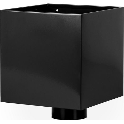 Boite à eau Noir RAL 9005 200 x 200 sortie Ø 100 avec grille anti-feuilles – LPP
