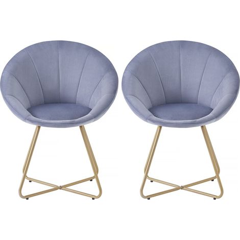 Set di 2 sedie per sala da pranzo in velluto "Rosalie" - Grigio