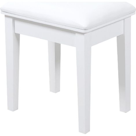 Tabouret de piano moderne rembourré en PU avec assise carrée, tabouret de maquillage sans dossier (1/5)
