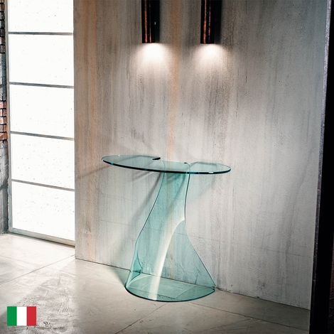 Consolle in Vetro Curvato L 81 Made in Italy - Orchidea (1/3)
