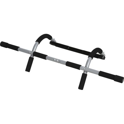 Barra Trazioni a Pressione su Porta 92x40x17 cm Max 110Kg Nero e Grigio (1/5)