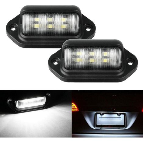 2pcs Led License Plate Light Waterproof 6 Smd Led Tail Light License Plate Light For 12v/24v Truck Van Trailer Car Caravan (1/5)