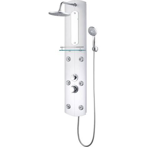 Pannello doccia soffione doccia rubinetto plastica acciaio inox 120 cm 020003428