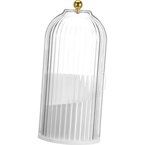 Porte-pinceaux de maquillage rotatif avec couvercle , grand organisateur cosmétique pour pinceaux ,