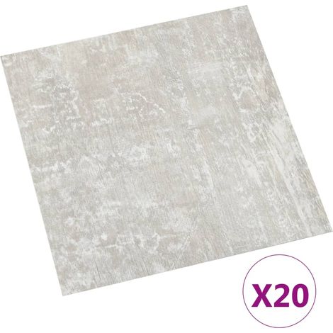 Plancher autocollant 20 unités PVC gris clair 1,86 m2 (1/5)