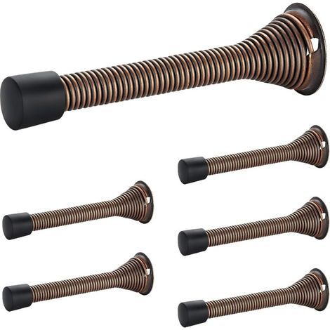 Butées de porte, lot de 6,bronze, à ressort, avec butée en caoutchouc, pour le bas de la porte (1/5)