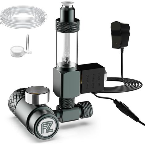 Kit Régulateur CO2 pour Aquarium (W21.8), Système CO2 Compact avec Diffuseur, Électrovanne DC Améliorée et Compteur de Bulles avec Clapet Anti-Retour, pour Système CO2 en Aquarium Planté (1/5)