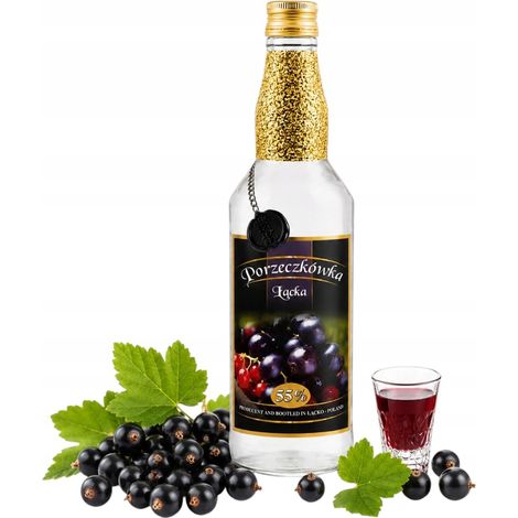 Bottiglia decorativa con ribes per liquori fatti in casa, tinture, vodka, 500 ml, 0,5 l (1/5)