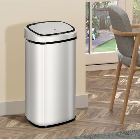 Poubelle de cuisine automatique 68L inox argent OKMYHOME (1/4)