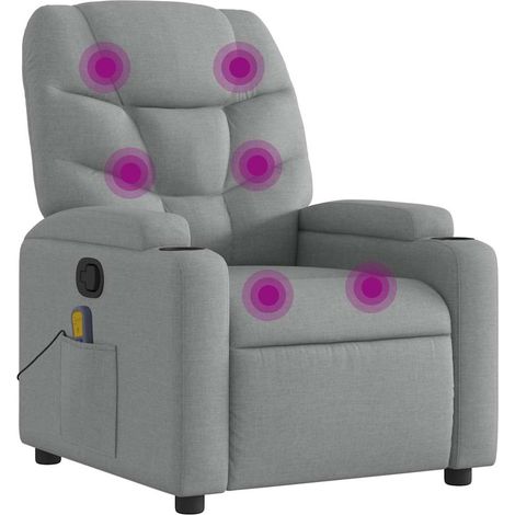 Maison Exclusive - Massagesessel Hellgrau Stoff