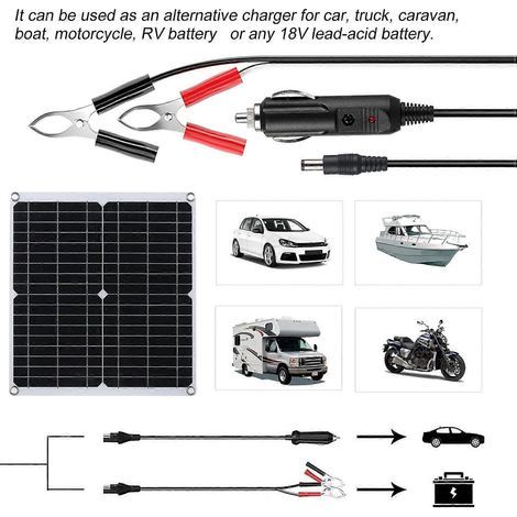 Tragbares 20-W-Solar-Ladegerät und -Erhaltungsgerät mit integriertem intelligentem Laderegler (1/4)