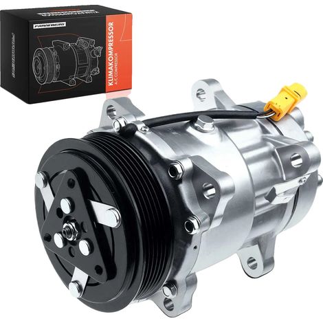 Compresseur de climatisation, Diamètre de poulie 119 mm, 6 nervures, Réfrigérant R134a, Tension nominale 12 V, Compatible avec diverses marques de véhicules (1/5)