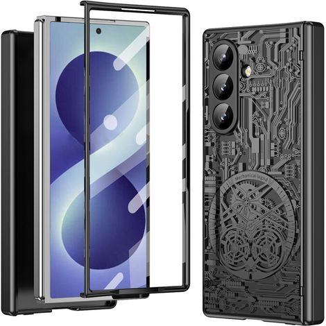 Custodia per Samsung Galaxy Z Fold 8 Ultra, modello Mechanical Legend, con vetro per la protezione dello schermo esterno, colore nero. (1/5)