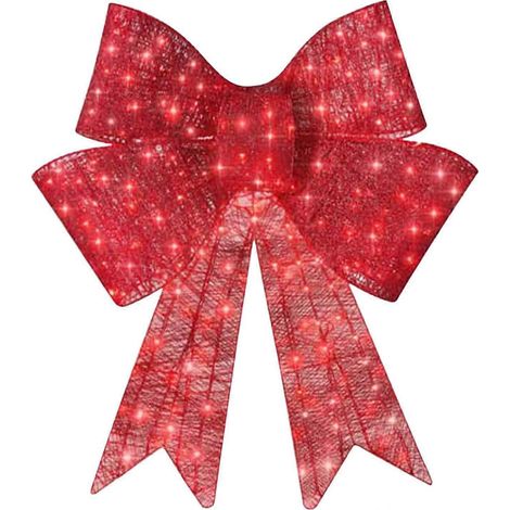 Décoration de Noël lumineuse XL avec nœud papillon rouge, grand nœud papillon rouge lumineux (1/5)
