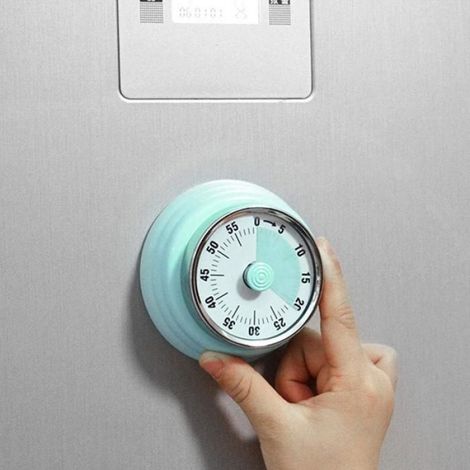 Minuteur Mécanique - Compte À Rebours 60 Minutes - Minuteur Cuisine Pâtisserie - Magnétique - Vert (1/5)