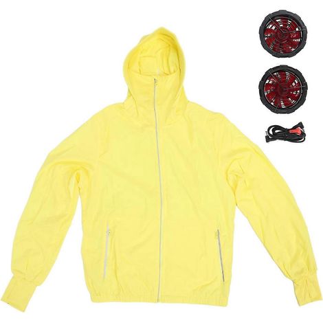 Damen-Klimajacke mit doppeltem Ventilator, Sonnenschutz für Gartenarbeit und Landwirtschaft