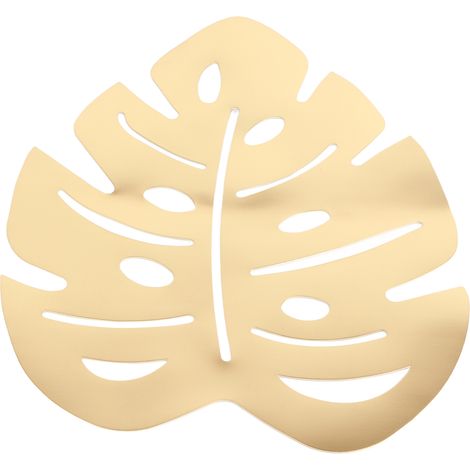 Set de 6 dessous-de-plat feuille PVC 38cm, antidérapant, isolant thermique, décoration maison en forme de feuille creuse (1/5)