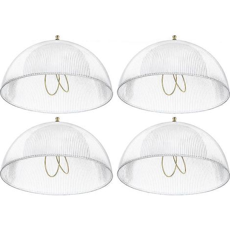 Lot de 4 abat-jour à clipser, pour ampoules de type A, diamètre 20,3 cm x hauteur 10,8 cm, abat-jour décoratifs pour ampoules apparentes - JBMEDIA (1/4)