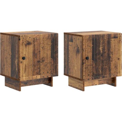 Armario de Noche 2 pcs Madera envejecida 43 x 34,5 x 50 cm