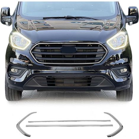 Moulure De Grille De Calandre Compatible avec Ford Transit Custom 2018-2023 Acier Inox 4Pcs