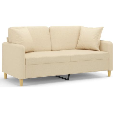 Maison Exclusive - Divano a 2 Posti con Cuscini Crema 140 cm in Tessuto