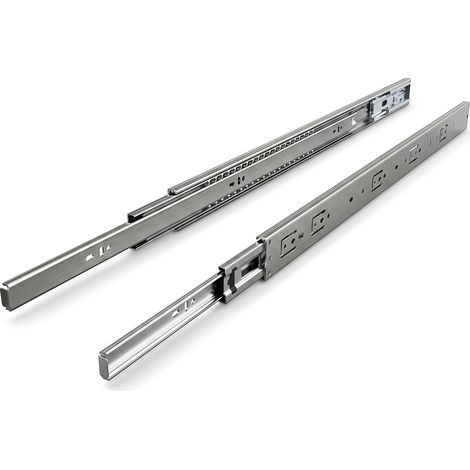Randaco 10 Paar Schubladenschienen 650 mm Vollauszug, 3-teilig, Softclose mit Selbsteinzug, 45 kg Tragkraft, Schubladenauszug aus Stahl (1/5)