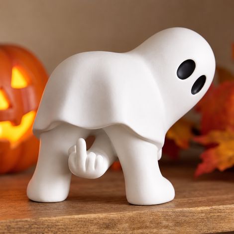 Figurine fantôme humoristique doigt d'honneur en plastique Blanc imprimé 3D, ornement décoratif 10 × 10 × 10 cm, 100 g – Livraison gratuite (1/5)