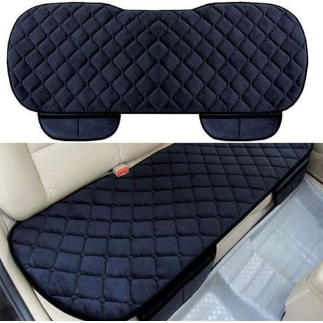 1 housse de siège arrière, velours doux, noir, protection siège voiture, universelle pour berline et SUV