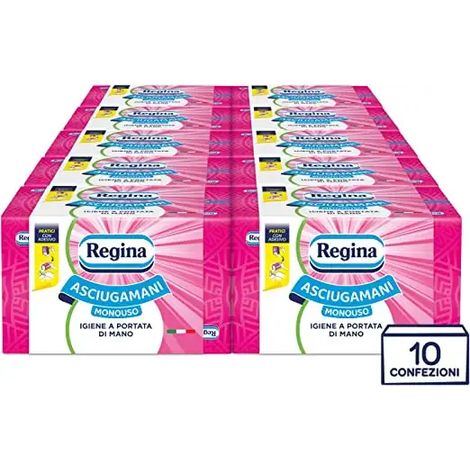 Regina 10 Confezioni da 100 Pezzi Asciugamani Monouso Usa e Getta Biodegradabili (1/6)
