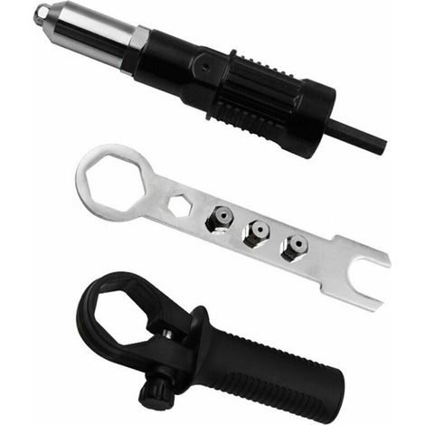 VURAHOME - Outil de rivetage sans fil, riveteuse électrique, riveteuse à riveter sans fil, adaptateur de perceuse à riveter (1/5)